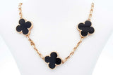 Van Cleef & Arpels Alhambra Onyx 18k Yellow Gold Necklace 21.7g 16 Inch Eb0824ipzxmia