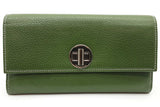 Tiffany & Co. Green Leather Turnlock Wallet With Chain Eb0626lrxde