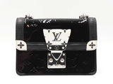 Louis Vuitton Wynwood Shoulder Bag In Black Monogram Vernis Leather & White Monogram Coated Canvas Fw0726rzxdu