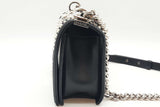 Chanel Black Leather Boy Bag With Faux Pearl Embellishments Eb0126wxxzde