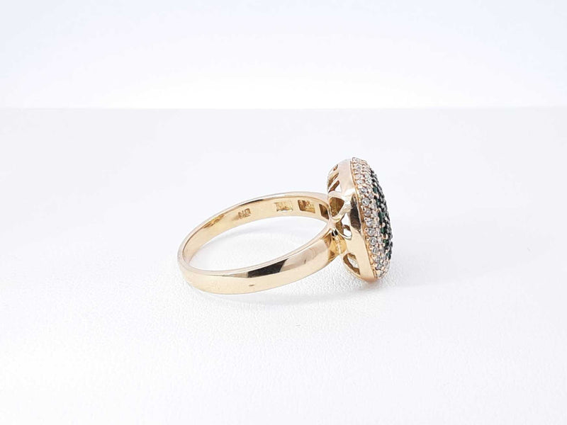 Effy Emerald, Diamond & 14k Gold Double Halo Ring 5.6 Grams Size 9 Fw0925lixdu