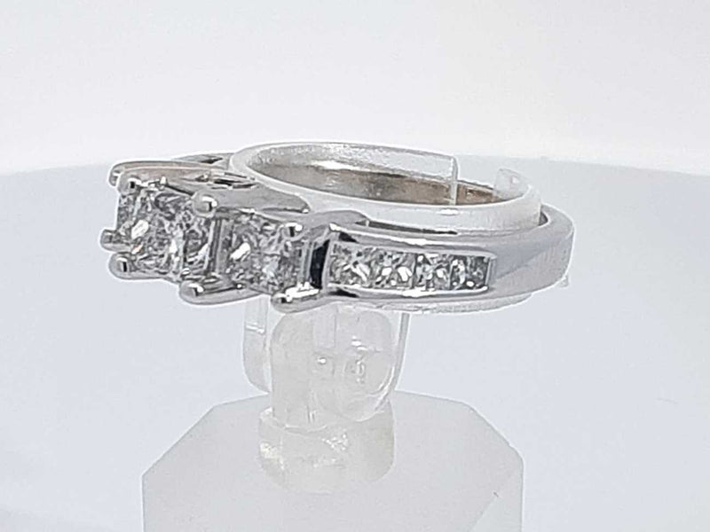 1.35 Cttw Diamond 14k White Gold Anniversary Ring 4.9 Grams Size 7 Aa0625cxzsa