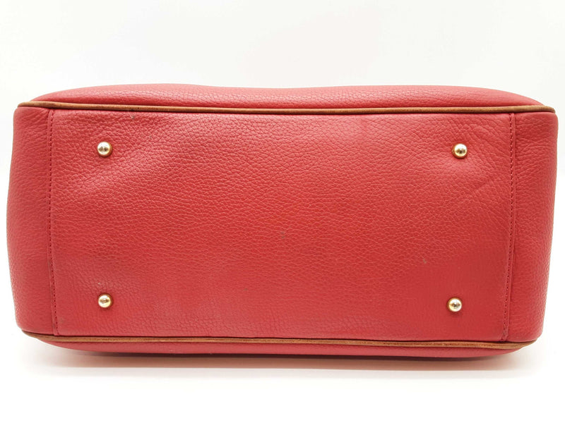 Dooney & Bourke Wilson All Weather Red Brown Leather Shoulder Bag Do0325lrde