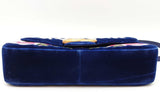 Gucci Blue Velvet Gg Marmont "Modern" Shoulder Bag Eb0926rxzde