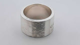 Gucci Trademark Sterling Silver Band Ring 13.7 Grams Size 6 Eb1125rxdu