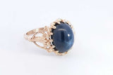 Blue Gemstone Ring In 14k Yellow Gold 5.1 Grams Size 7.5 Eb1024lixsa