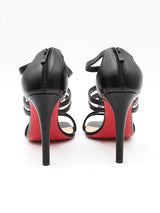 Christian Louboutin Tarlatarte Black Leather Heels Size 37 Eb1224lxzdu