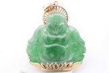 Jade Buddha Pendant Set In 14k Yellow Gold 7.1 Grams Eb0226ocrsa