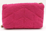Yves Saint Laurent Quilted Pink Tweed Lou Lou Puffer Shoulder Bag Eb1225rcrdu