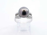 Diamond & Tahitian Pearl Cocktail Ring In 18k Gold 5.7g Size 5.75 Fw0426prxdu