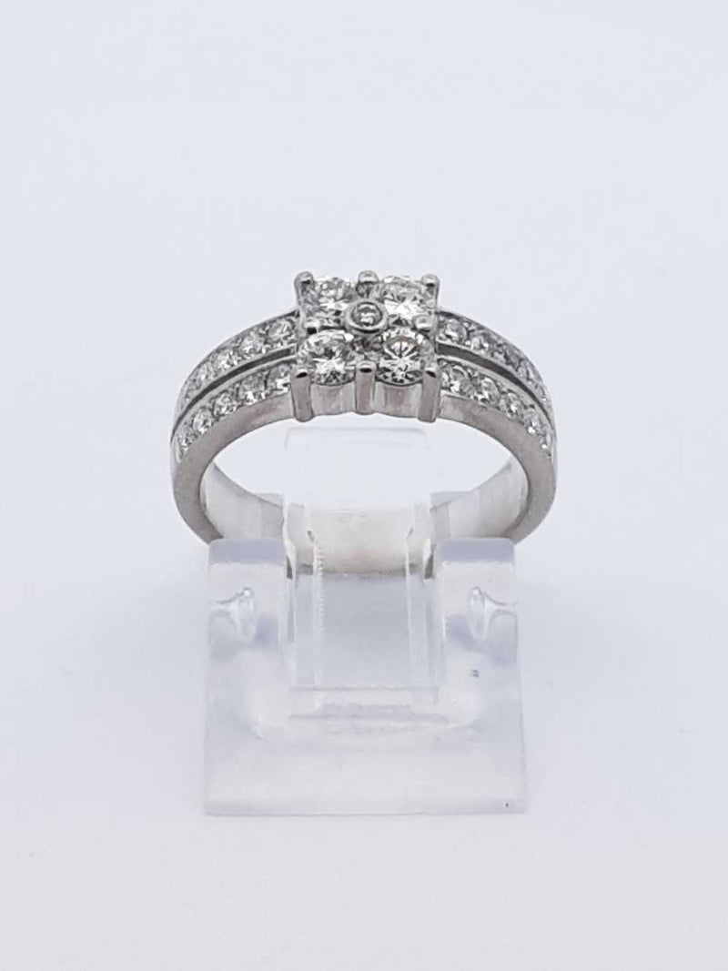 0.88 Cttw Diamond & 10k White Gold Ring 4.5 Grams Size 4.5 Fw0725rzxdu