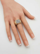 1.32 Cttw Diamond & 10k Yellow Gold Cluster Ring 11.1 Gram Size 5.75 Fw0626irxdu