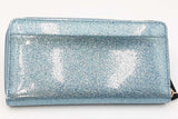 Kate Spade Mavis Street Neda Lakesedge Blue Glitter Zip Around Wallet Eb1225oxdu