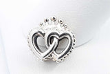 Pandora 925 Sterling Silver United Regal Hearts Charm 3.3 Grams Eb0924rdu