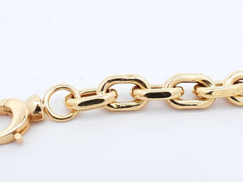 18k Yellow Gold Hollow Chain Link Bracelet 4.6 Grams 7 Inch Fw0225orxdu