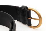 Gucci Black Leather Belt With Gold Tone Buckle Size 90/36 Eb0426crde