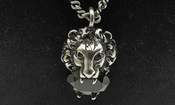 Gucci 412885 Lion Head Silver Black Crystal Chain 23.5 In Dolxzsa 144010025675