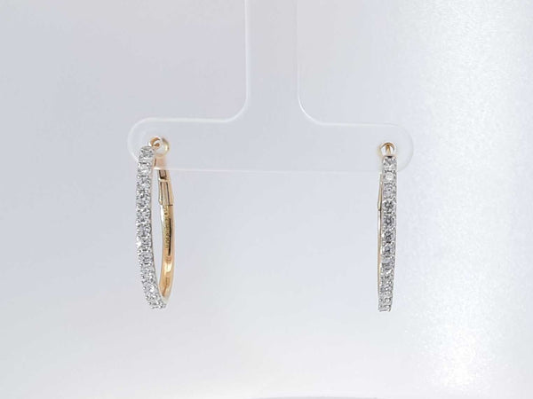 0.90 Cttw Lab Grown Diamond 14k Yellow Gold Hoop Earrings Aa0625pcpsa