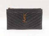 Yves Saint Laurent Chevron-quilted Pebbled Leather Bill Holder Fw0725wzxdu