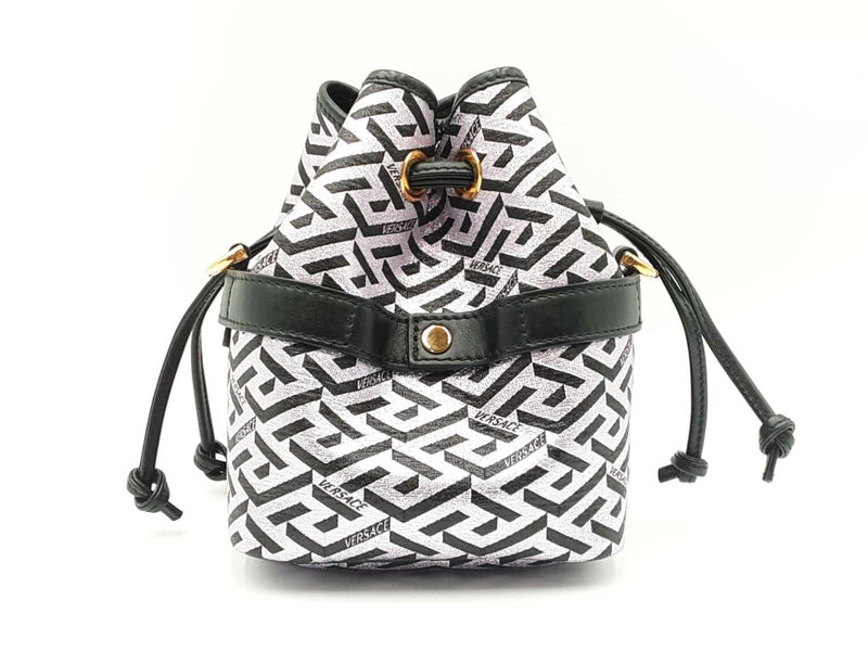 Versace La Greca Signature Glitter Print Bucket Bag Fw0825wzxdu