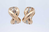 0.56cttw Diamond Omega Back Earrings In 14k Yellow Gold 9.3 Grams Eb0526sxzde