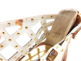 Michael Kors Yvonne Gold Brown Leather Caged Heels Size Us 8m Womens Do0525oxde