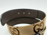 Gucci Marmont Jumbo Gg Wide Canvas & Leather Belt & Gold-tone Buckle Fw0125lxzsa