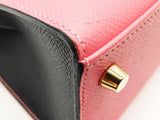 Hermes Kelly 25 Special Order Pink Black Epsom Gold Handbag Do0625lpxzxde