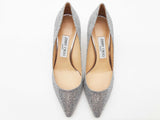 Jimmy Choo Romy Silver Glitter Pointed Toe Pumps Size 7.5 Sd0926lzxde
