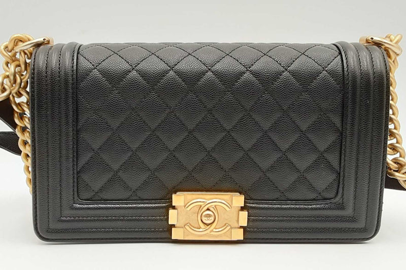 Chanel Quilted Black Leather Boy Shoulder Bag Eb0424wxxzsa