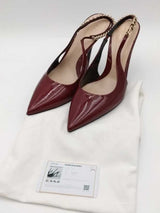 Gucci Signoria Burgundy Patent Leather Slingback Pumps Size 40 Eb0926oxzsa