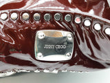 Jimmy Choo Studded Peace Sign Dark Maroon Red Hobo Shoulder Bag Do0626crde