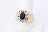 Sapphire & Diamond Ring In 14k Yellow Gold 10.7 Grams Size 9 Eb1025rrxdu