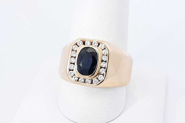 Sapphire & Diamond Ring In 14k Yellow Gold 10.7 Grams Size 9 Eb1025rrxdu