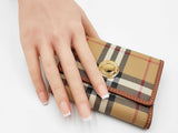Burberry Small Folding Wallet In House Check Coated Canvas Fw0626orxdu