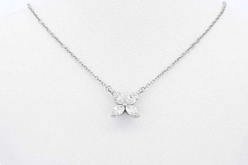 Tiffany & Co. Diamond Necklace In Platinum 2.7 Grams 16 Inch Eb0824lrxzsa