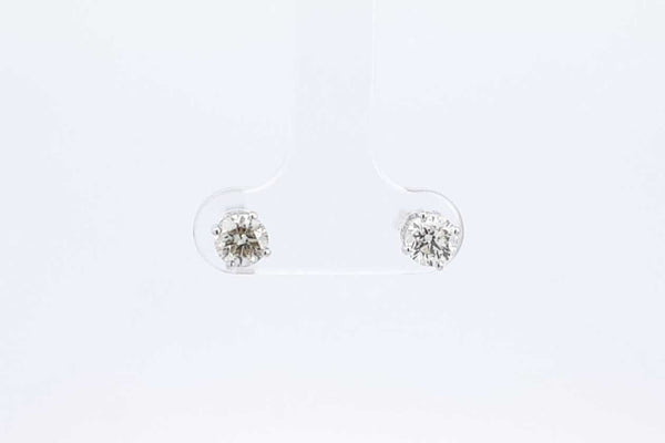 Approx. 0.76ctw Diamond Stud Earrings In 14k White Gold 0.9 Grams Eb1224pxzdu