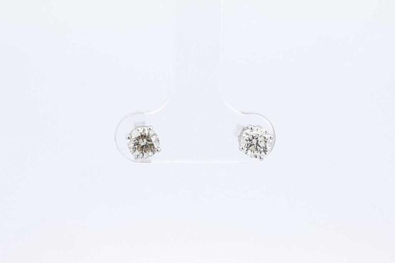 0.76 Cttw Diamond & 14k White Gold Stud Earrings 0.9 Grams Eb1224pxzdu