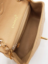 Chanel Classic Mini Square Flap Bag In Tan Diamond-quilted Leather Fw1225lxzxdu