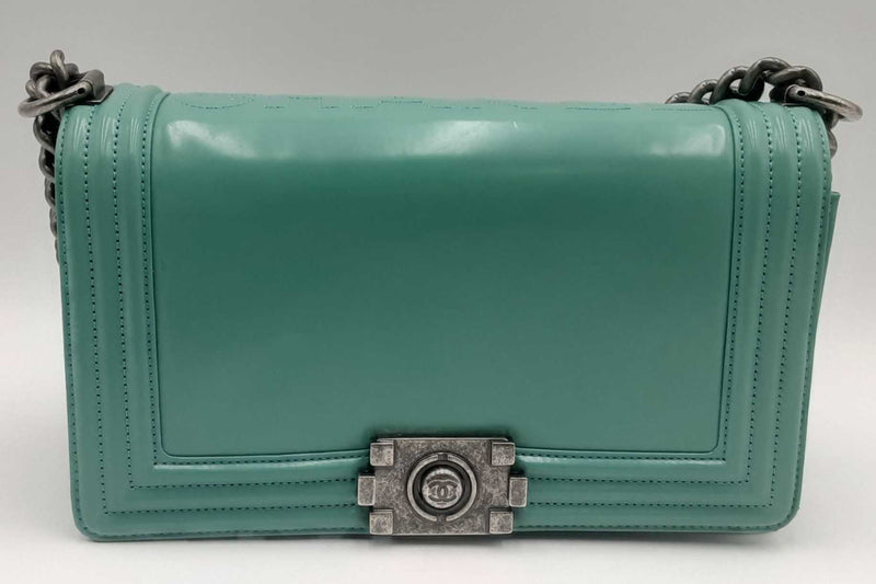 Chanel Teal Leather Boy Flap Shoulder Bag Eb1223oxxzsa