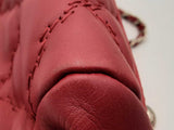 Chanel Hamptons Quilted Red Calfskin Flap Shoulder Bag Fw1224lxzxsa