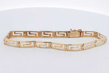 14k Yellow Gold Greek Key Bracelet 7.2 Grams 7.25 Inch Eb0826rpxsa
