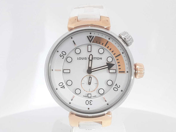 Louis Vuitton Tambour Street Diver Qrtz 39.5mm Steel 18k Pink Gold Sd0825wrzxsa