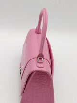 Balenciaga Hourglass Pink Crocodile Embossed Leather Top Handle Bag Eb1026pxzsa
