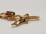 Red Garnet 14k Yellow Gold 9.73g Tennis Bracelet 7.25 In Do0325rxzde