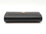 Gucci Marmont Wallet With Chain In Gg Supreme Canvas & Black Leather Fw1125pxzdu