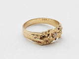 0.02 Carat Natural Diamond 14k Yellow Gold 1.7g Nugget Ring Size 4.5 Do0526lcrde