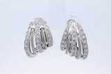 0.54cttw Diamond Omega Back Earrings 18k White Gold Earrings 10.9g Eb0526sxzde