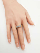 0.27 Cttw Diamond & 10k Yellow Gold Multi Row Cocktail Ring 3.6 Grams Size 7 Fw0726pxzdu
