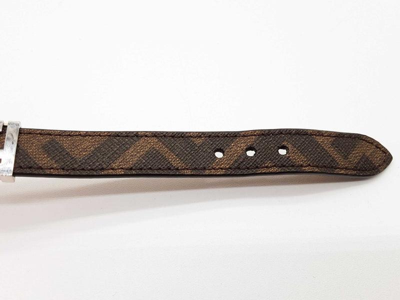 Fendi Ff Brown Coated Canvas Leather Reversible Bracelet Do0925oxzde